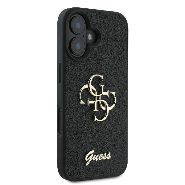Guess Fixed Glitter Big 4G case for iPhone 16 Plus - black
