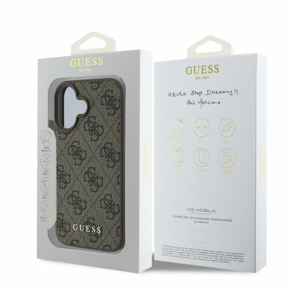 Guess 4G Classic iPhone 16 Case - Brown