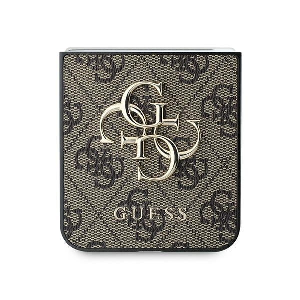 Guess Leather 4G Metal Logo Case for Samsung Galaxy Z Flip 6 - Brown
