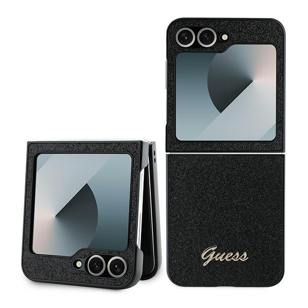 Guess 4G Glitter Script Case for Samsung Galaxy Z Flip 6 - Black