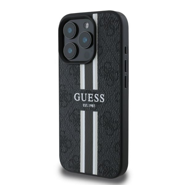 Guess 4G Printed Stripes MagSafe case for iPhone 16 Pro - black