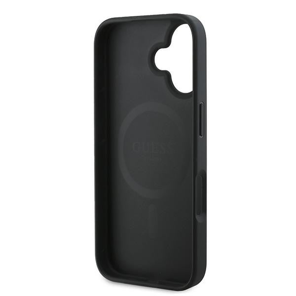 Guess Peony Script MagSafe iPhone 16 Plus Case - Black
