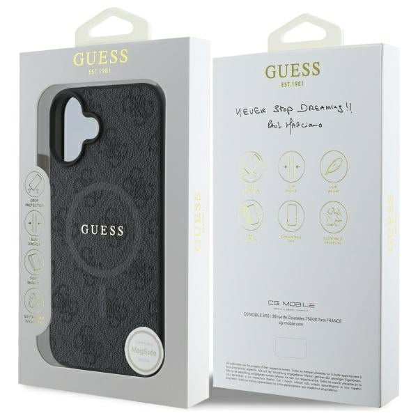 Guess 4G Ring Classic Logo MagSafe case for iPhone 16 - black