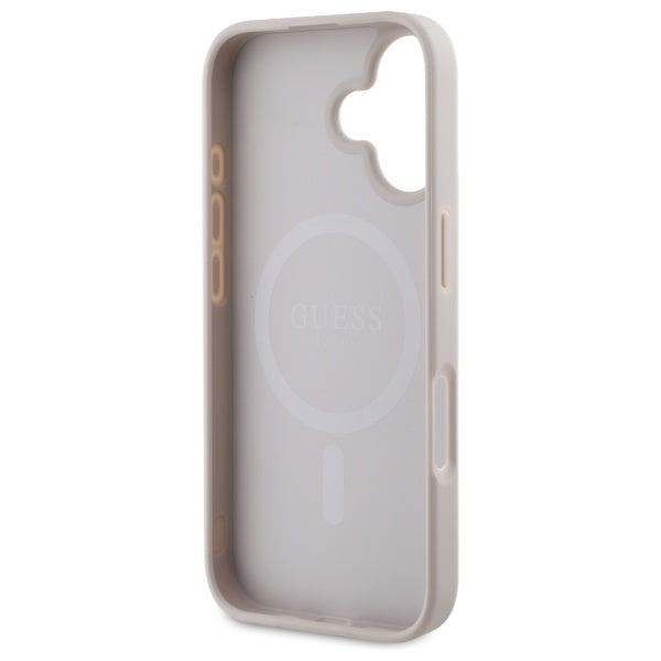 Guess 4G Ring Classic Logo MagSafe iPhone 16 Case - Pink