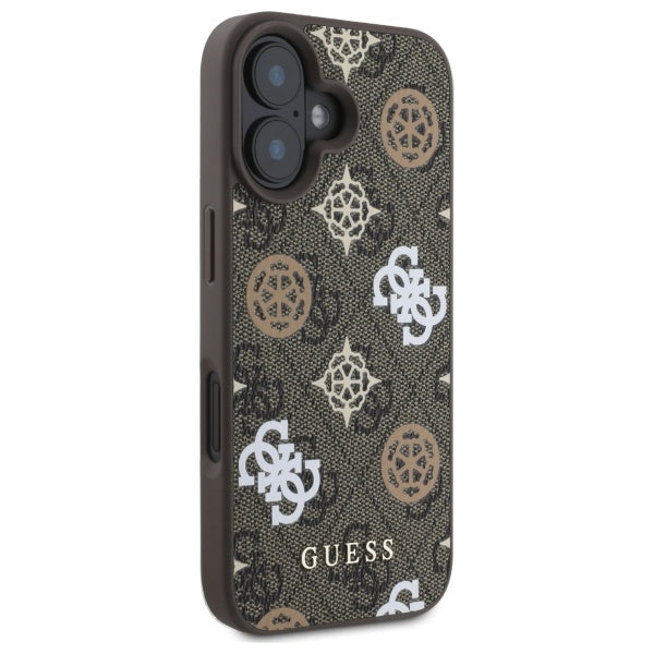 Guess Peony On 4G Background MagSafe case for iPhone 16 - brown