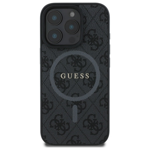 Guess 4G Ring Classic Logo MagSafe case for iPhone 16 Pro Max - black
