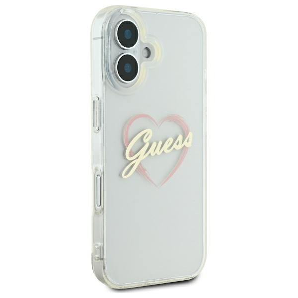 Guess IML Heart Case for iPhone 16 plus - Transparent