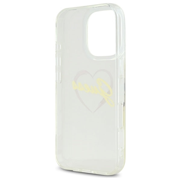 Guess IML Heart Case for iPhone 16 Pro Max - Transparent