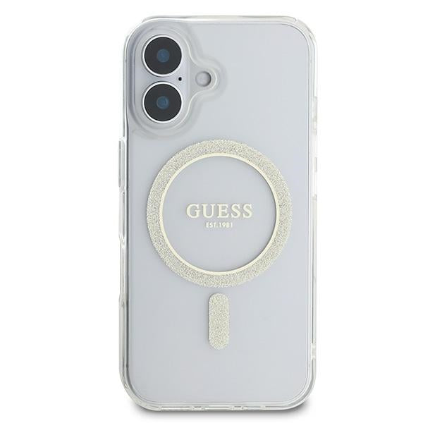 Guess IML Glitter Circle MagSafe iPhone 16 Case - Clear