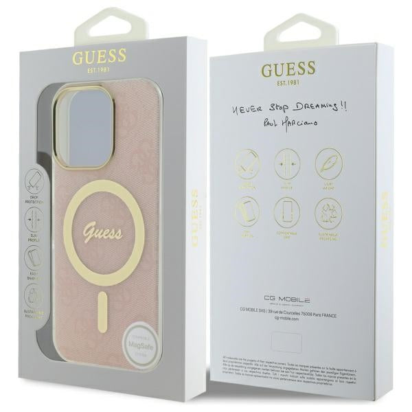 Guess IML 4G MagSafe Case for iPhone 16 Pro Max - Pink