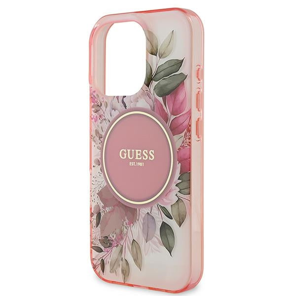 Guess IML Flower &amp; Tonal Circle MagSafe iPhone 16 Pro Max Case - Pink