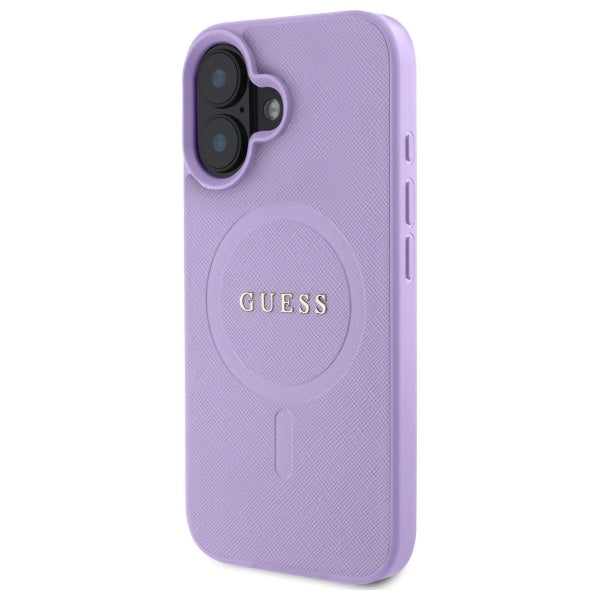 Guess Saffiano MagSafe iPhone 16 Case - Purple