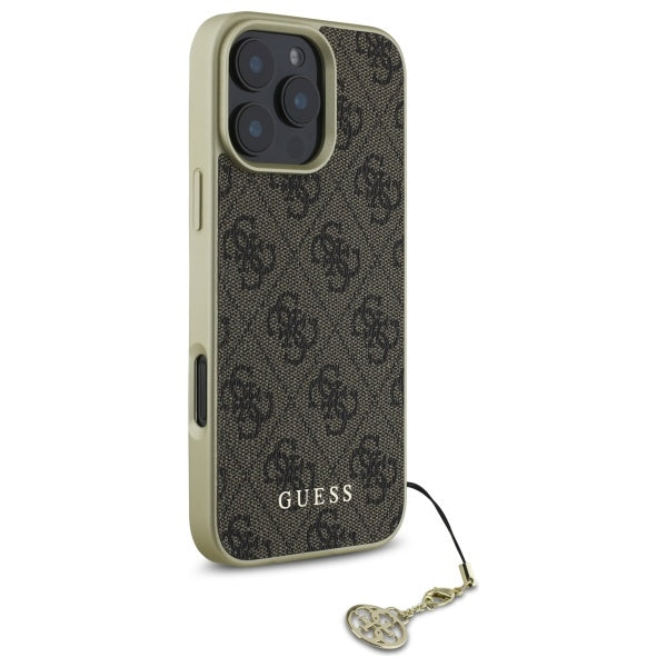 Guess 4G Charms Collection case for iPhone 16 Pro - brown