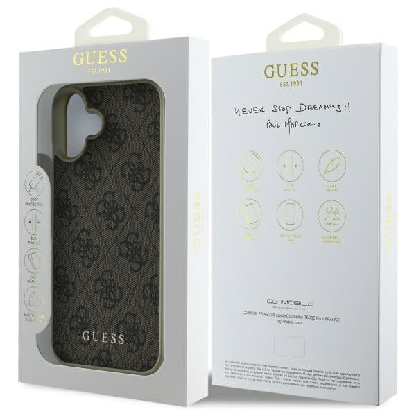 Guess 4G Charms Collection case for iPhone 16 - brown