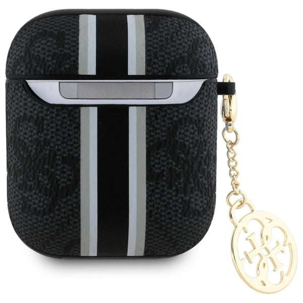 Guess GUA2P4RPSK AirPods 1/2 cover black/black 4G Printed Stripes Charm