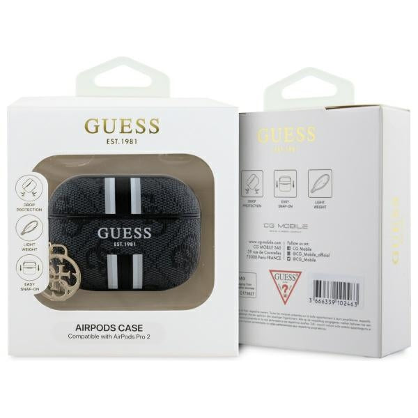 Guess GUAP2P4RPSK AirPods Pro 2 (2022/2023) cover black/black 4G Printed Stripes Charm