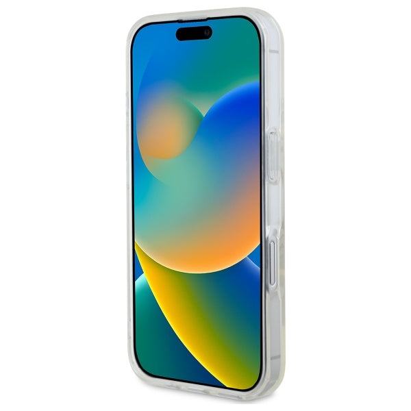 Guess GUHMP16MHFGERET iPhone 16 Plus 6.7" transparent hardcase IML Glitter Circle MagSafe