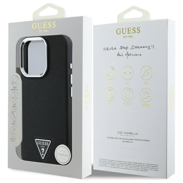 Guess GUHMP16XPGTSPSK iPhone 16 Pro Max 6.3" black/black hardcase Grained Triangle MagSafe