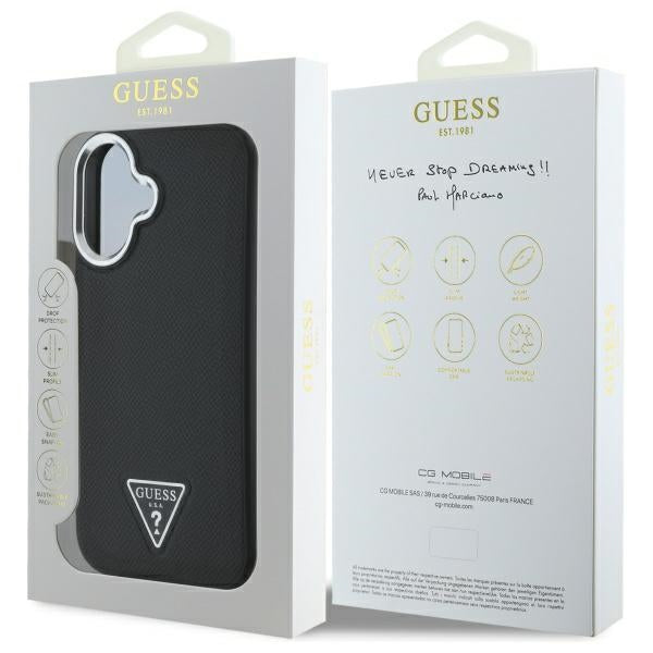 Guess GUHMP16MPGTSPSK iPhone 16 Plus 6.7" black/black hardcase Grained Triangle MagSafe