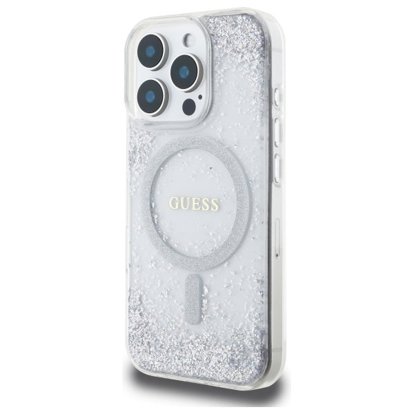 Guess Resin Gradient Glitter MagSafe case for iPhone 16 Pro - silver