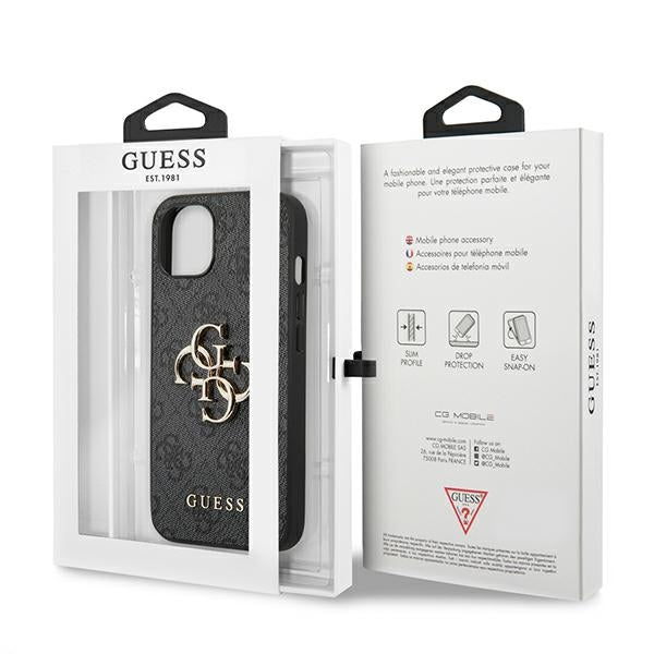 Guess GUHCP13M4GMGGR iPhone 13 / 14 / 15 6.1&quot; gray/gray hardcase 4G Big Metal Logo