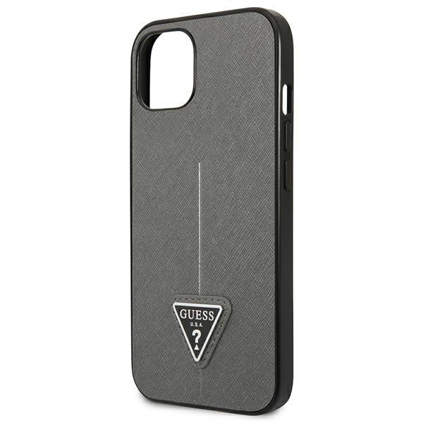 Guess SaffianoTriangle Logo case for iPhone 13 / 14 / 15 6.1" - silver