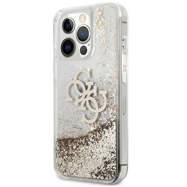 Guess 4G Big Liquid Glitter case for iPhone 13 Pro Max 6.7" - gold