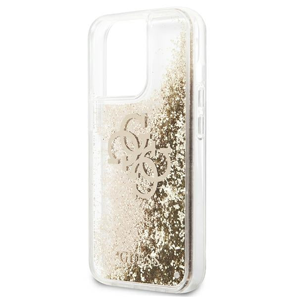Guess 4G Big Liquid Glitter case for iPhone 13 Pro Max 6.7" - gold