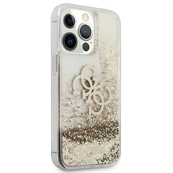 Guess 4G Big Liquid Glitter case for iPhone 13 Pro Max 6.7" - gold