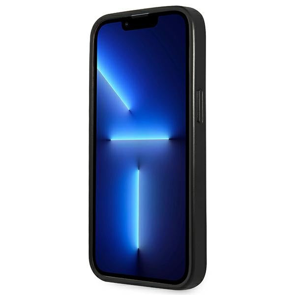 Guess Saffiano Triangle Logo case for iPhone 13 Pro Max 6.7" - silver