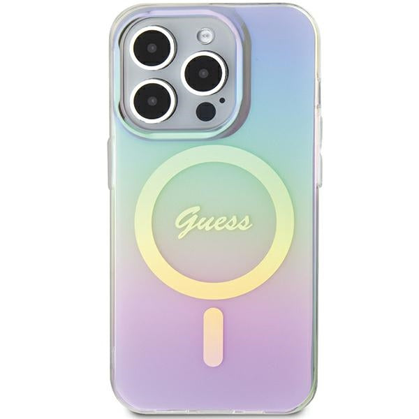 Guess GUHMP15XHITSU iPhone 15 Pro Max 6.7" purple/purple hardcase IML Iridescent MagSafe