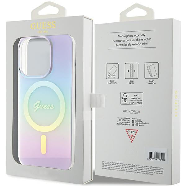 Guess GUHMP15XHITSU iPhone 15 Pro Max 6.7" purple/purple hardcase IML Iridescent MagSafe