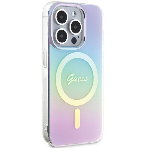 Guess GUHMP15XHITSU iPhone 15 Pro Max 6.7" purple/purple hardcase IML Iridescent MagSafe