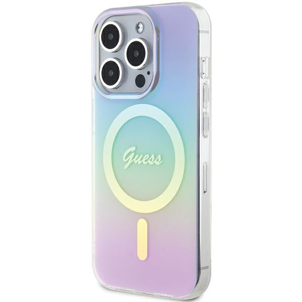 Guess GUHMP15XHITSU iPhone 15 Pro Max 6.7" purple/purple hardcase IML Iridescent MagSafe