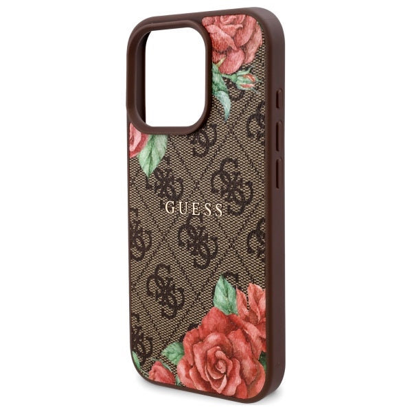 Guess GUHMP16LP4ROPEMCW iPhone 16 Pro 6.3" brown/brown hardcase 4G Flowers Print MagSafe