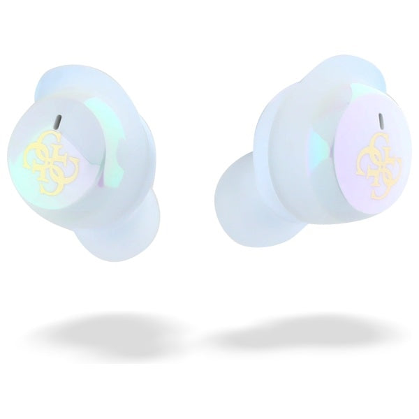 Guess Bluetooth headphones GUTWSJ144ESH TWS + docking station white/white Iridescent 4G Printed Logo