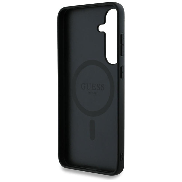 Guess 4G Round Patch Classic Logo MagSafe Case for Samsung Galaxy S25 Brown