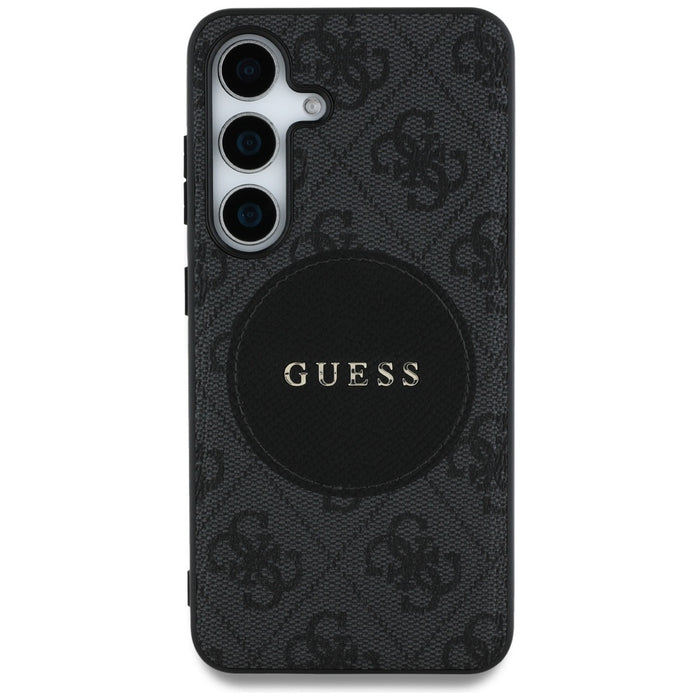 Guess 4G Round Patch Classic Logo MagSafe case for Samsung Galaxy S25 Plus black