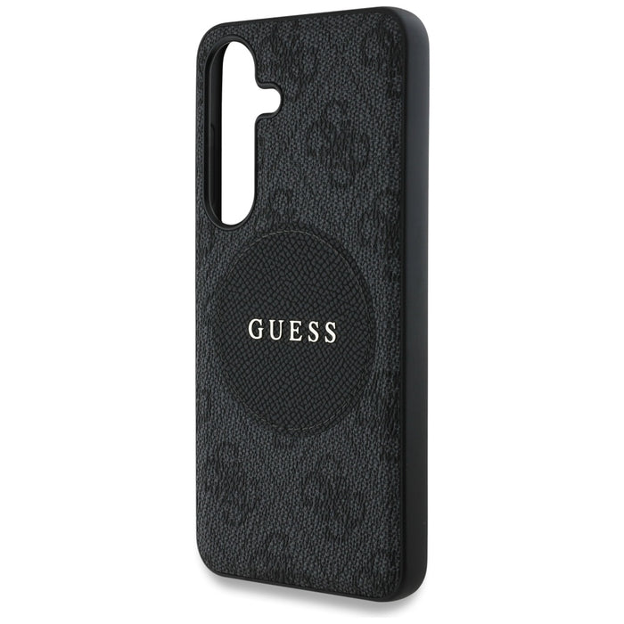 Guess 4G Round Patch Classic Logo MagSafe case for Samsung Galaxy S25 Plus black