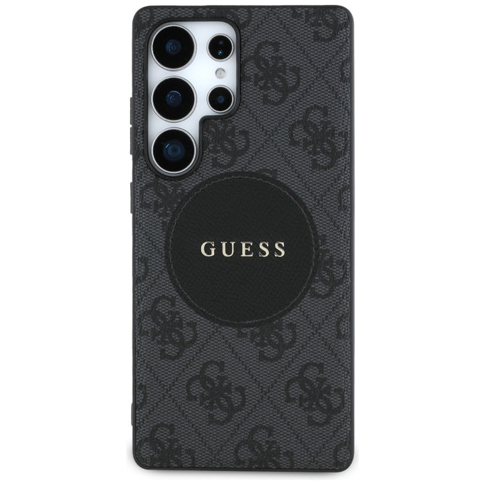 Guess 4G Round Patch Classic Logo MagSafe case for Samsung Galaxy S25 Ultra black