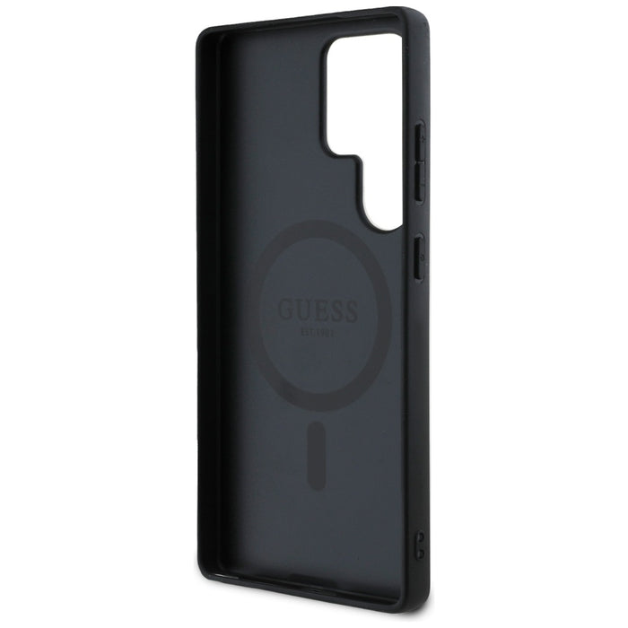Guess 4G Round Patch Classic Logo MagSafe Case for Samsung Galaxy S25 Ultra - Pink
