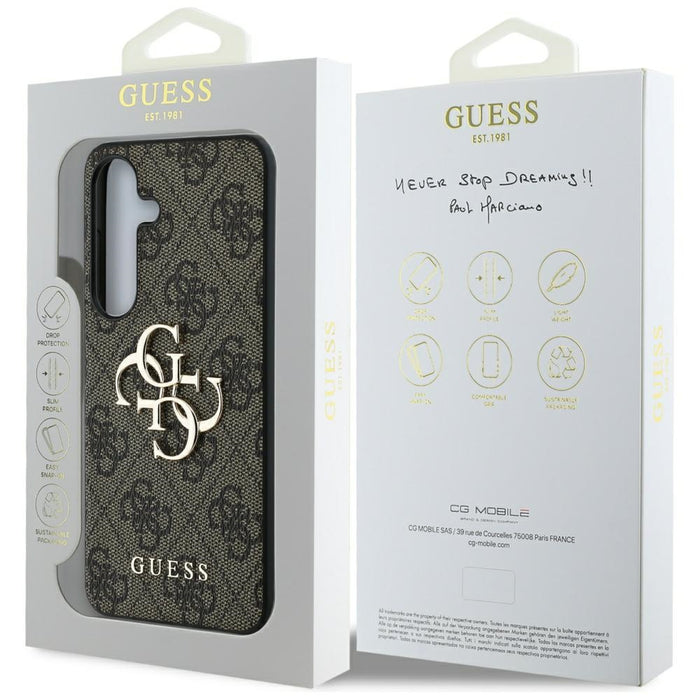 Guess Big 4G Logo Classic Logo Case for Samsung Galaxy S25 Brown