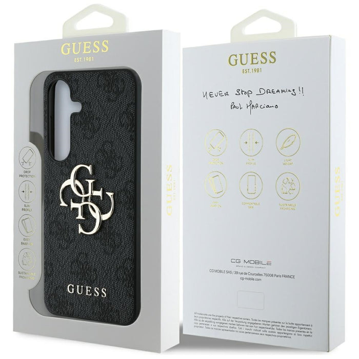 Guess Big 4G Logo Classic Logo Case for Samsung Galaxy S25 Plus Black