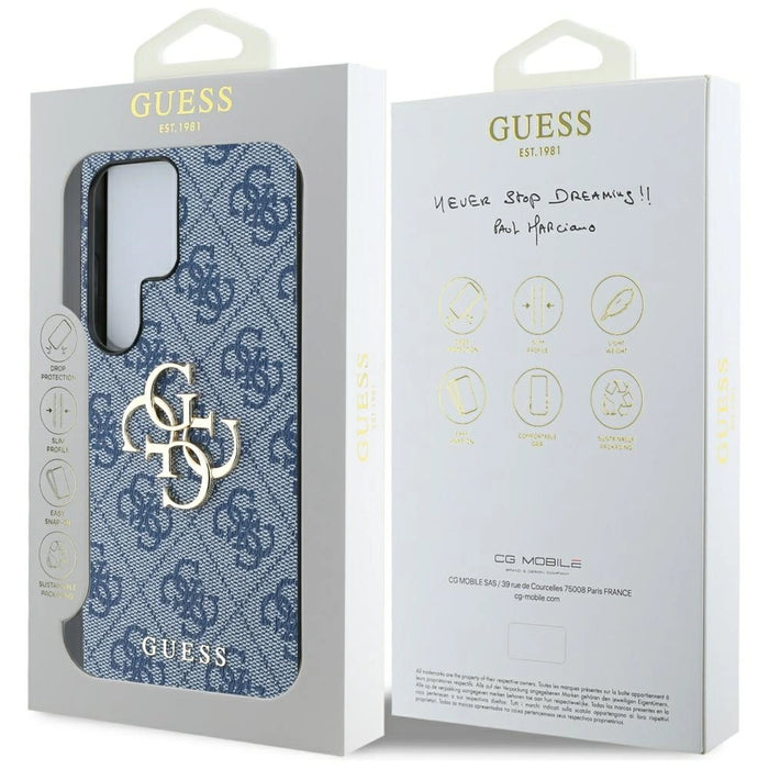 Guess Big 4G Logo Classic Logo case for Samsung Galaxy S25 Ultra blue