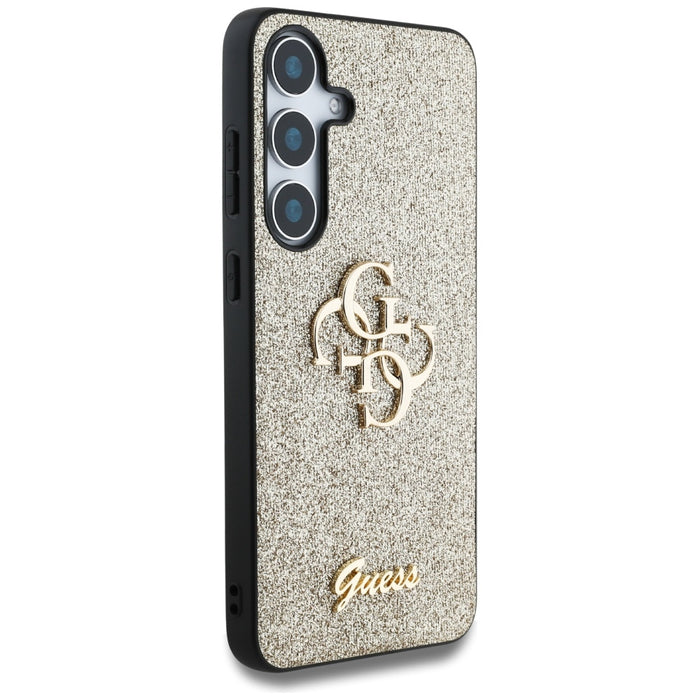 Guess Fixed Glitter Big 4G Metal Logo case for Samsung Galaxy S25 Plus gold