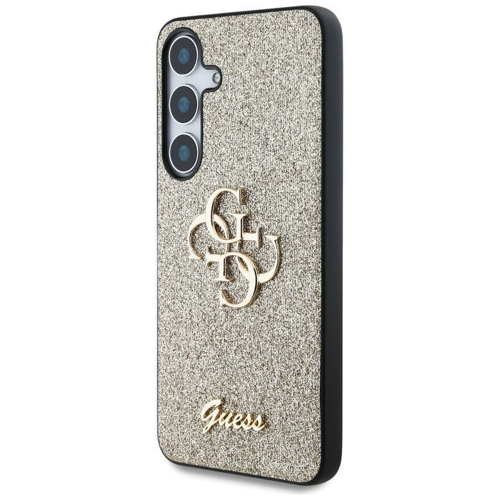 Guess Fixed Glitter Big 4G Metal Logo case for Samsung Galaxy S25 gold