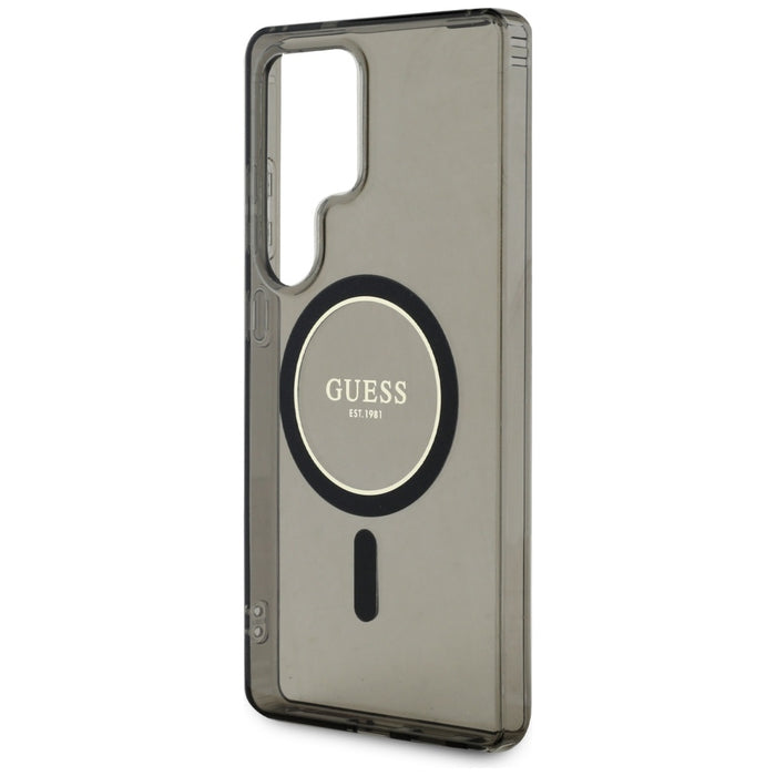 Guess Glitter Circle Classic Logo MagSafe case for Samsung Galaxy S25 Ultra black