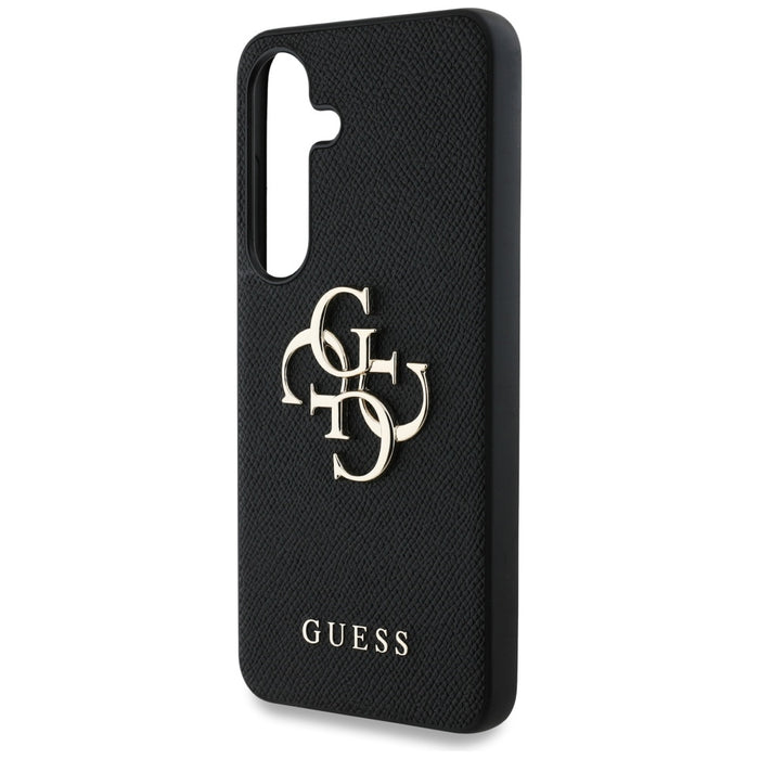 Guess Grained Big 4G Logo Small Classic Logo case for Samsung Galaxy S25 black