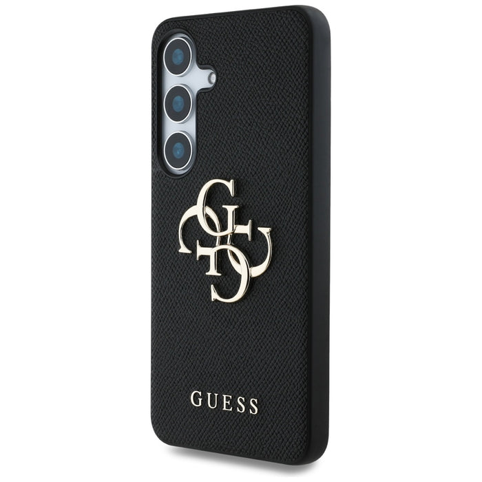 Guess Grained Big 4G Logo Small Classic Logo case for Samsung Galaxy S25 black