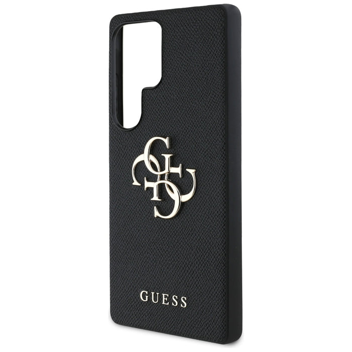 Guess Grained Big 4G Logo Small Classic Logo case for Samsung Galaxy S25 Ultra black
